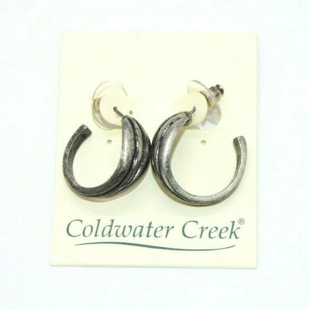 Coldwater Creek Silver Tone Sara Loop Earrings NWT